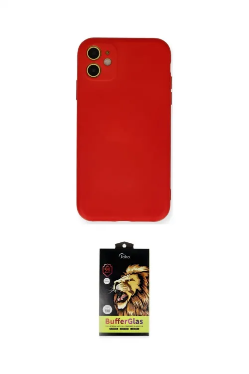 ieg™ iPhone 11 Kılıf Ahenk Serisi - Siyah Buffer Cam Ekran Koruyucu
