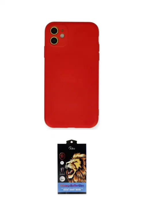 ieg™ iPhone 11 Kılıf Ahenk Serisi - Siyah Buffer Hayalet Cam Ekran Koruyucu