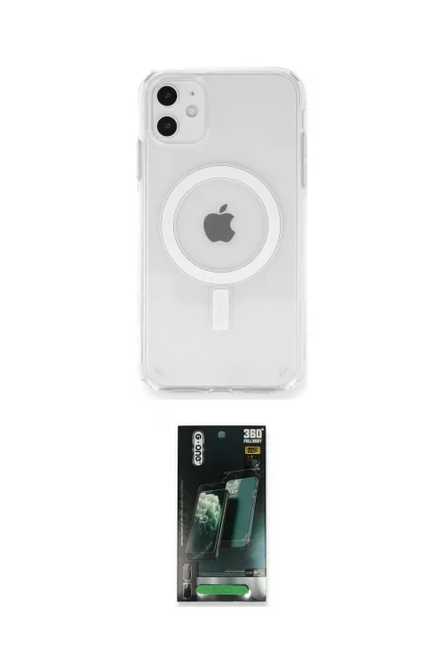 ieg™ iPhone 11 Kılıf Ahenk Yansıma Prime - Şeffaf 360 Full Body Arka Koruyucu