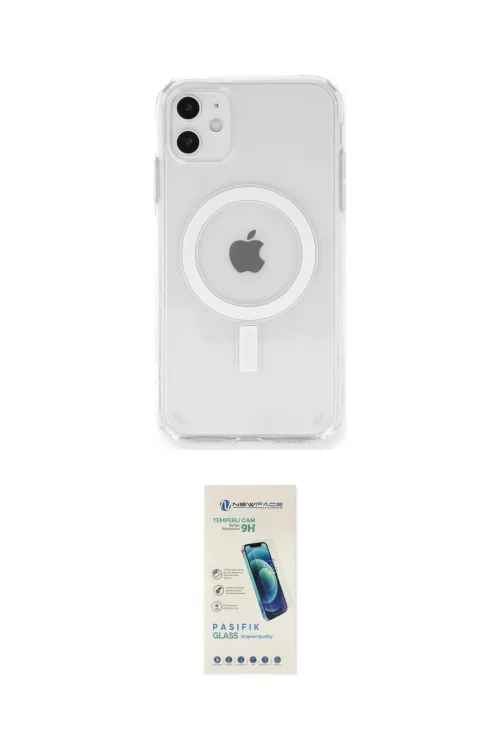 ieg™ iPhone 11 Kılıf Ahenk Yansıma Prime - Şeffaf Pasifik Cam Ekran Koruyucu