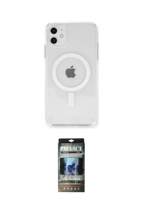 ieg™ iPhone 11 Kılıf Ahenk Yansıma Prime - Siyah 34D Hayalet Izgaralı Cam