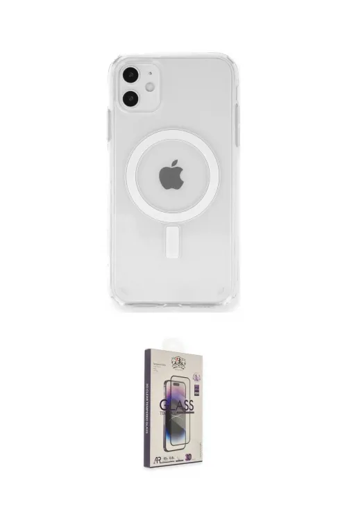ieg™ iPhone 11 Kılıf Ahenk Yansıma Prime - Siyah Bilvis 3D Cam Ekran Koruyucu