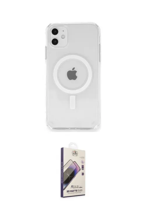 ieg™ iPhone 11 Kılıf Ahenk Yansıma Prime - Siyah Bilvis 3D Mat Cam Ekran Koruyucu