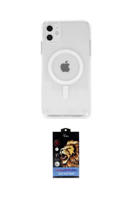 ieg™ iPhone 11 Kılıf Ahenk Yansıma Prime - Siyah Buffer Hayalet Cam Ekran Koruyucu
