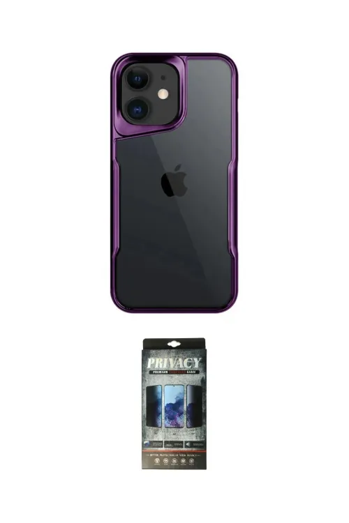 ieg™ iPhone 11 Kılıf Akış Çizgi Koleksiyonu - Siyah 34D Hayalet Izgaralı Cam