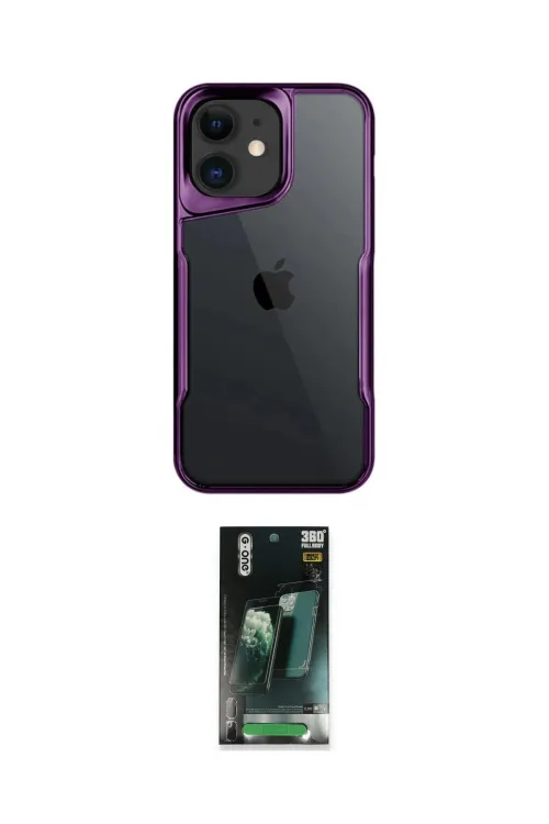 ieg™ iPhone 11 Kılıf Akış Çizgi Koleksiyonu - Siyah 360 Mat Full Body Arka Koruyucu