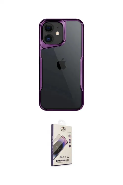 ieg™ iPhone 11 Kılıf Akış Çizgi Koleksiyonu - Siyah Bilvis 3D Mat Cam Ekran Koruyucu