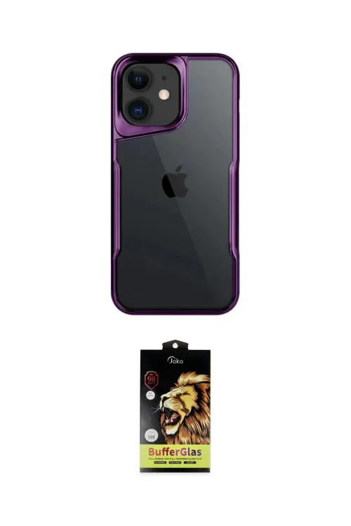ieg™ iPhone 11 Kılıf Akış Çizgi Koleksiyonu - Siyah Buffer Cam Ekran Koruyucu