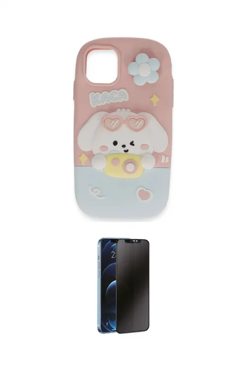ieg™ iPhone 11 Kılıf Akış Yansıma - Siyah 3D Antistatik Hayalet Cam Ekran Koruyucu