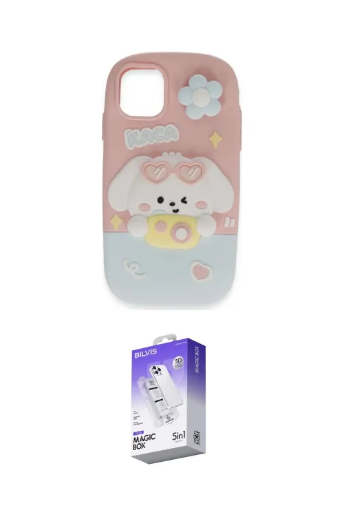 ieg™ iPhone 11 Kılıf Akış Yansıma - Siyah Bilvis 5in1 3D Magic Cam Ekran Koruyucu