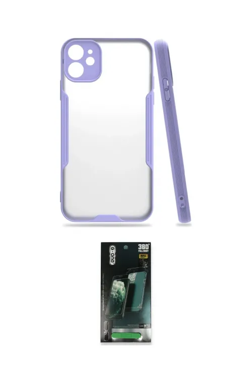 ieg™ iPhone 11 Kılıf Atlas Asil Serisi - Siyah 360 Mat Full Body Arka Koruyucu