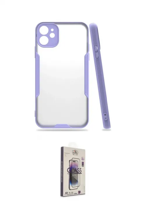 ieg™ iPhone 11 Kılıf Atlas Asil Serisi - Siyah Bilvis 3D Cam Ekran Koruyucu