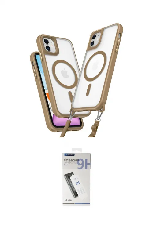 ieg™ iPhone 11 Kılıf Atlas Doku Koleksiyonu - Şeffaf Uv Polymer Nano Ekran Koruyucu