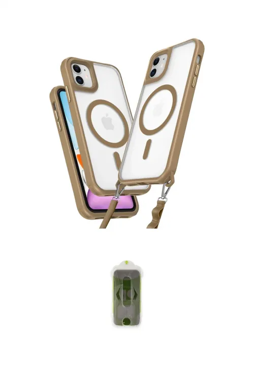 ieg™ iPhone 11 Kılıf Atlas Doku Koleksiyonu - Siyah Joko Magic 5D Hayalet Cam