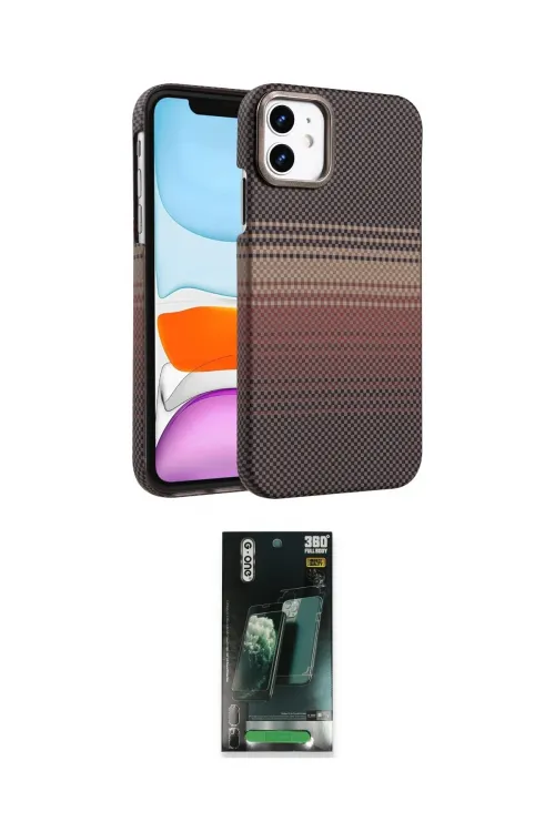 ieg™ iPhone 11 Kılıf Doruk Serisi - Şeffaf 360 Full Body Arka Koruyucu