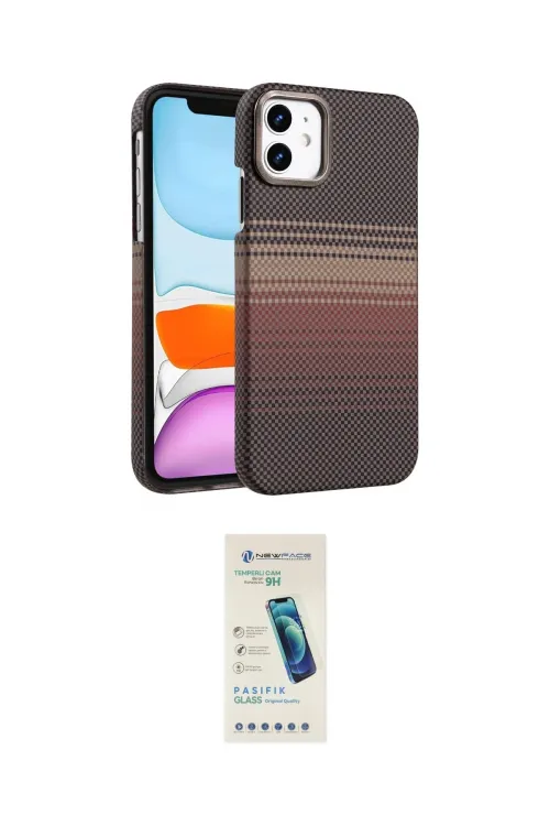 ieg™ iPhone 11 Kılıf Doruk Serisi - Şeffaf Pasifik Cam Ekran Koruyucu