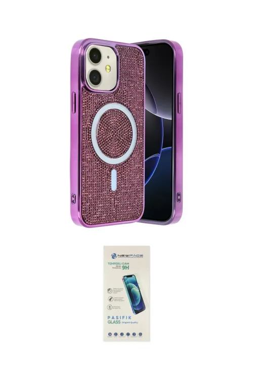 ieg™ iPhone 11 Kılıf Eksen Çizgi - Şeffaf Pasifik Cam Ekran Koruyucu