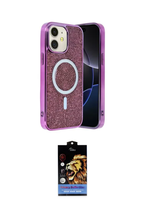 ieg™ iPhone 11 Kılıf Eksen Çizgi - Siyah Buffer Hayalet Cam Ekran Koruyucu