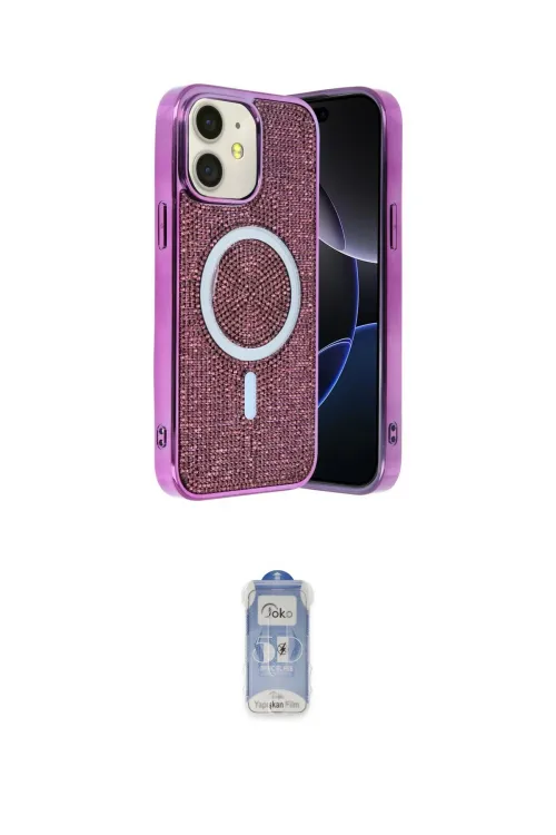 ieg™ iPhone 11 Kılıf Eksen Çizgi - Siyah Joko Magic 5D Cam