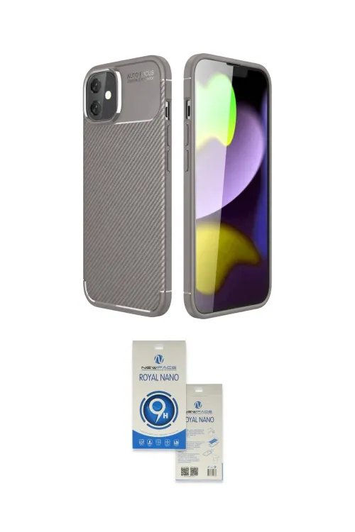 ieg™ iPhone 11 Kılıf Eksen Form Prime - Şeffaf Royal Nano Ekran Koruyucu
