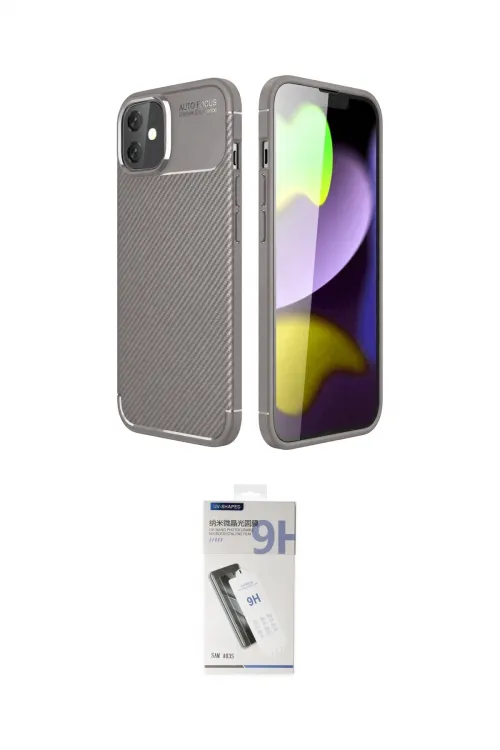 ieg™ iPhone 11 Kılıf Eksen Form Prime - Şeffaf Uv Polymer Nano Ekran Koruyucu