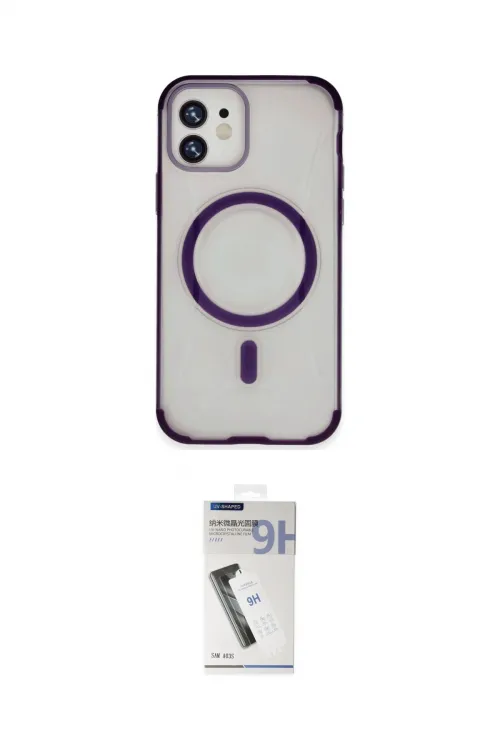 ieg™ iPhone 11 Kılıf Eksen Klasik Koleksiyonu - Şeffaf Uv Polymer Nano Ekran Koruyucu