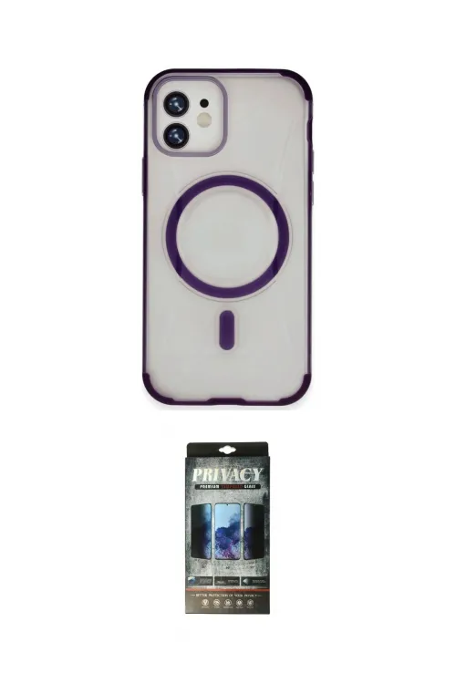 ieg™ iPhone 11 Kılıf Eksen Klasik Koleksiyonu - Siyah 34D Hayalet Izgaralı Cam