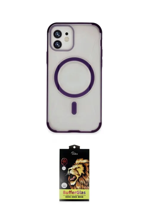 ieg™ iPhone 11 Kılıf Eksen Klasik Koleksiyonu - Siyah Buffer Cam Ekran Koruyucu