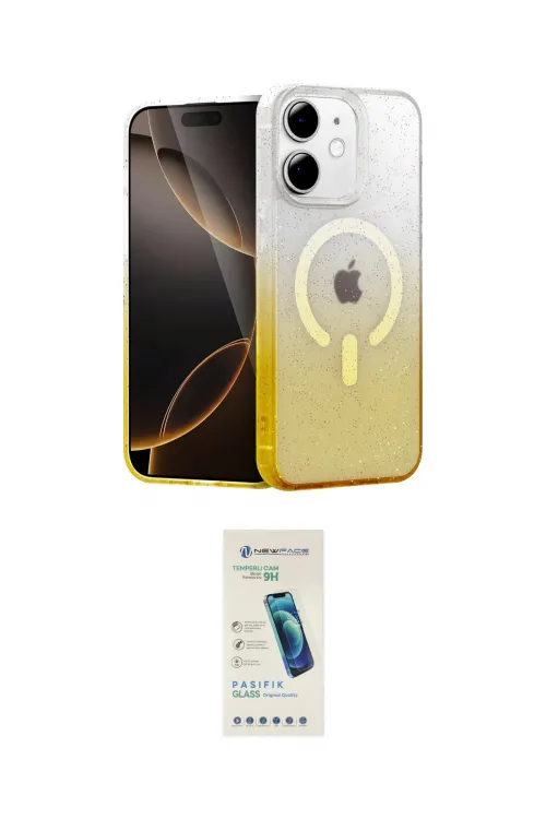 ieg™ iPhone 11 Kılıf Eksen Minimal Özel Seri - Şeffaf Pasifik Cam Ekran Koruyucu