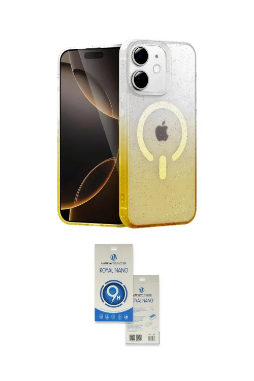 ieg™ iPhone 11 Kılıf Eksen Minimal Özel Seri - Şeffaf Royal Nano Ekran Koruyucu