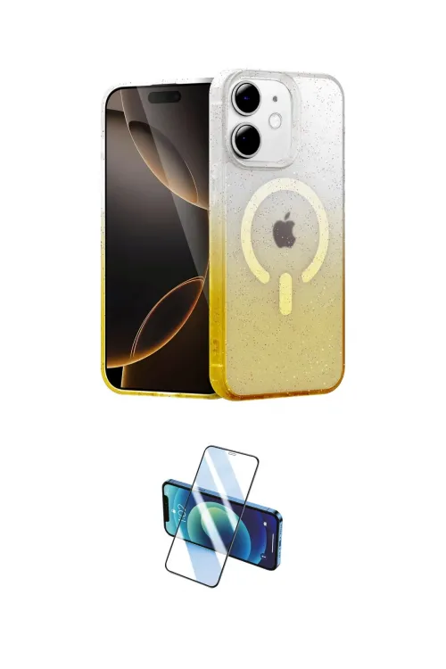 ieg™ iPhone 11 Kılıf Eksen Minimal Özel Seri - Siyah 3D Antistatik Cam Ekran Koruyucu