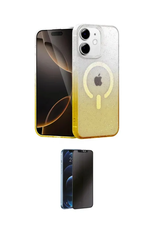 ieg™ iPhone 11 Kılıf Eksen Minimal Özel Seri - Siyah 3D Antistatik Hayalet Cam Ekran Koruyucu
