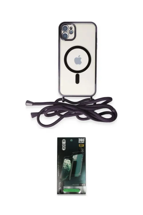 ieg™ iPhone 11 Kılıf Eksen Özel Seri - Şeffaf 360 Full Body Arka Koruyucu