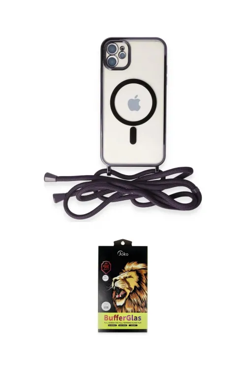 ieg™ iPhone 11 Kılıf Eksen Özel Seri - Siyah Buffer Cam Ekran Koruyucu