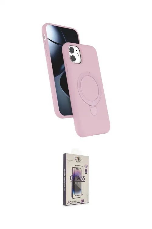 ieg™ iPhone 11 Kılıf İz Işık Koleksiyonu - Siyah Bilvis 3D Cam Ekran Koruyucu