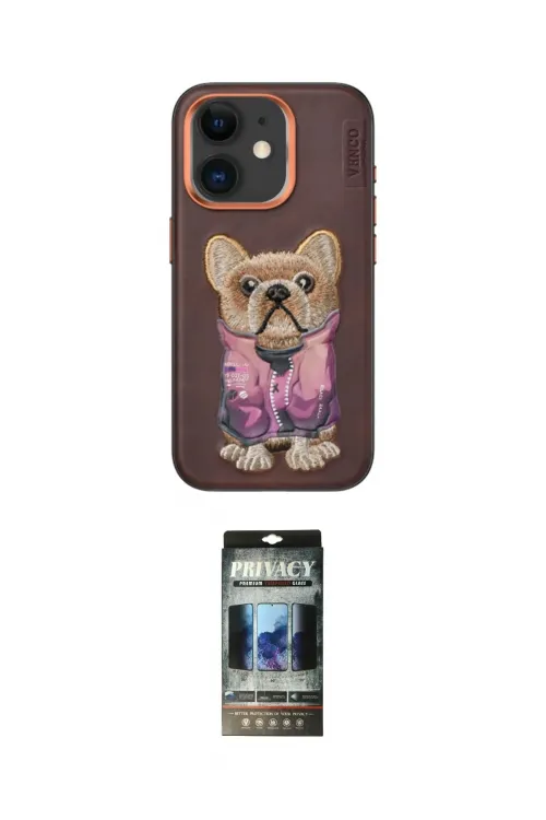 ieg™ iPhone 11 Kılıf İz Minimal Koleksiyonu - Siyah 34D Hayalet Izgaralı Cam