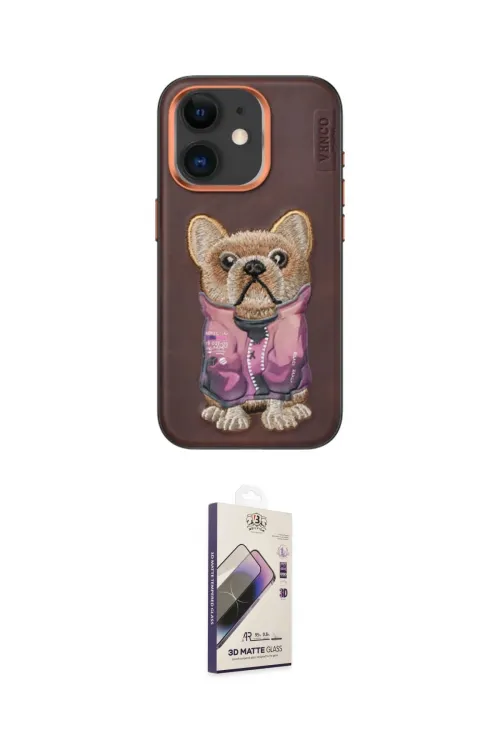 ieg™ iPhone 11 Kılıf İz Minimal Koleksiyonu - Siyah Bilvis 3D Mat Cam Ekran Koruyucu