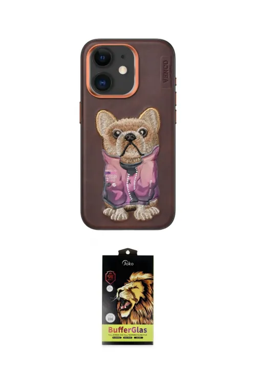 ieg™ iPhone 11 Kılıf İz Minimal Koleksiyonu - Siyah Buffer Cam Ekran Koruyucu