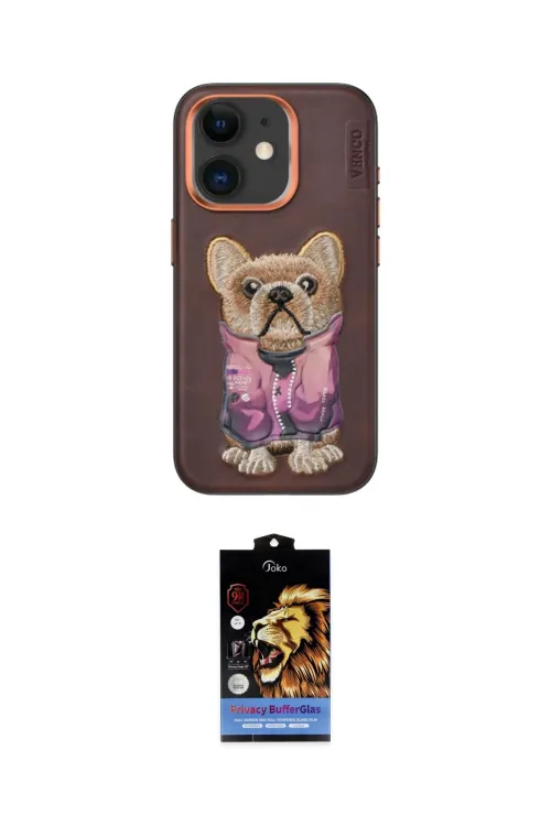 ieg™ iPhone 11 Kılıf İz Minimal Koleksiyonu - Siyah Buffer Hayalet Cam Ekran Koruyucu