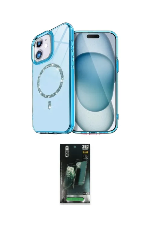 ieg™ iPhone 11 Kılıf Kıvılcım Form Prime - Şeffaf 360 Full Body Arka Koruyucu