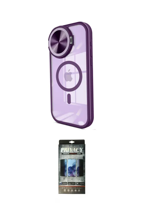 ieg™ iPhone 11 Kılıf Kıvılcım Modern Koleksiyonu - Siyah 34D Hayalet Izgaralı Cam