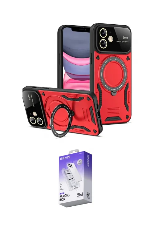 ieg™ iPhone 11 Kılıf Kıvılcım Modern Serisi - Siyah Bilvis 5in1 3D Magic Cam Ekran Koruyucu