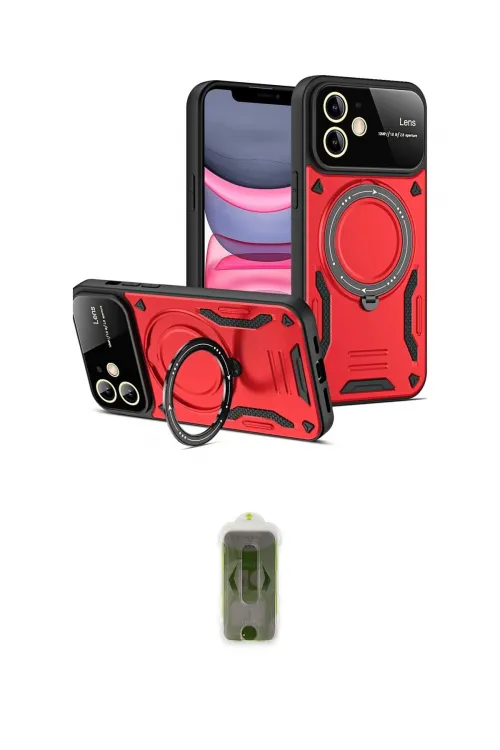 ieg™ iPhone 11 Kılıf Kıvılcım Modern Serisi - Siyah Joko Magic 5D Hayalet Cam