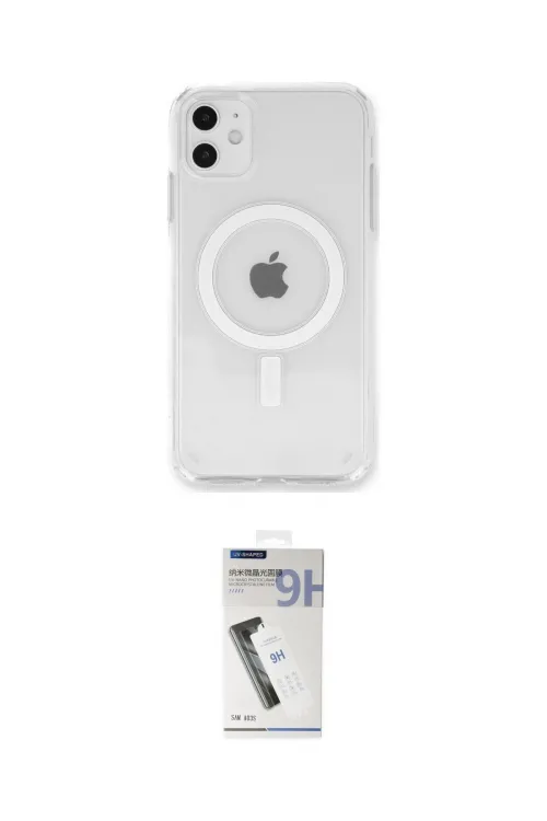 ieg™ iPhone 11 Kılıf Kutup Klasik Serisi - Şeffaf Uv Polymer Nano Ekran Koruyucu