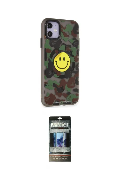 ieg™ iPhone 11 Kılıf Nova Doku Koleksiyonu - Siyah 34D Hayalet Izgaralı Cam