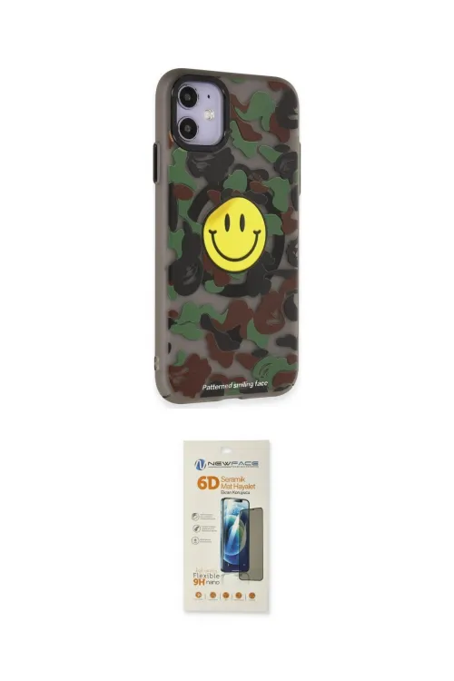 ieg™ iPhone 11 Kılıf Nova Doku Koleksiyonu - Siyah 6D Mat Seramik Hayalet Nano Ekran Koruyucu