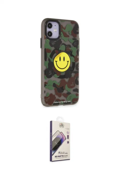 ieg™ iPhone 11 Kılıf Nova Doku Koleksiyonu - Siyah Bilvis 3D Mat Cam Ekran Koruyucu