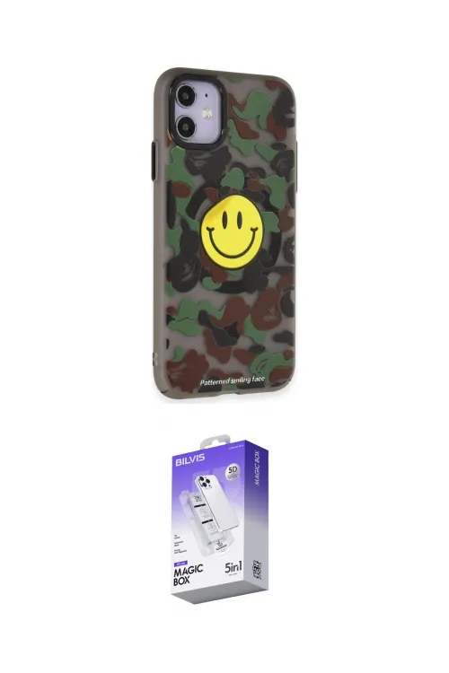 ieg™ iPhone 11 Kılıf Nova Doku Koleksiyonu - Siyah Bilvis 5in1 3D Magic Cam Ekran Koruyucu