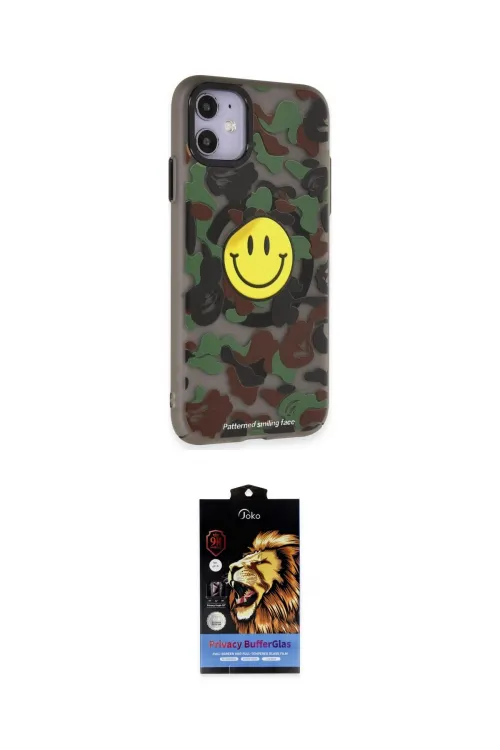 ieg™ iPhone 11 Kılıf Nova Doku Koleksiyonu - Siyah Buffer Hayalet Cam Ekran Koruyucu