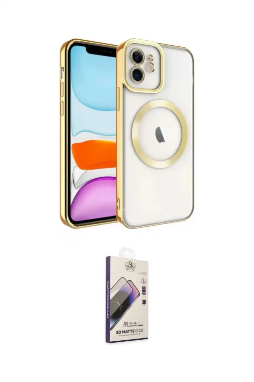 ieg™ iPhone 11 Kılıf Nova Işık Özel Seri - Siyah Bilvis 3D Mat Cam Ekran Koruyucu